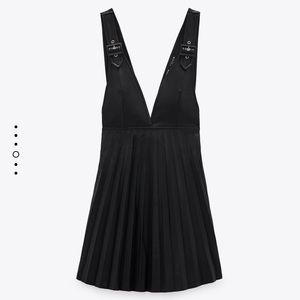 Zara Faux Leather Pinafore Skirt